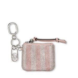 Victoria’s Secret Pink & Silver Rhinestone Coin Pouch Keychain NWT